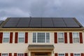 modern houses with solar panels on the roof for alternative energy Royalty Free Stock Photo