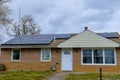modern houses with solar panels on the roof for alternative energy Royalty Free Stock Photo