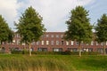 Modern housing estate in Hoogeveen in evening light