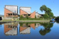 Modern housing by Lancaster canal at Garstang