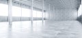 Modern Huge Concrete Material Empty Hall With Many Columns And B Royalty Free Stock Photo
