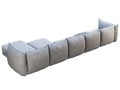 Modern huge gray corner fabric sofa with chaise lounge. 3d render