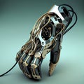 Modern Humanoid Robot Arm Working Hand. Royalty Free Stock Photo