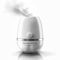 Modern humidifier releasing steam indoors, enhancing air quality with sleek design