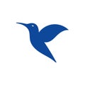 Modern Hummingbird Logo simple flying - Vector