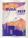 Hungary Budapest skyline city gradient vector poster