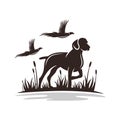 Modern hunting dog logo. Royalty Free Stock Photo