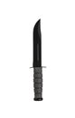 Modern hunting knife with black blade and rubber handle. Steel arms. Isolate on a white back Royalty Free Stock Photo