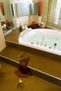 Modern hydro massage bathtub deep-set Royalty Free Stock Photo