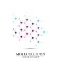 Modern icon dna and molecule. Vector template for medicine, science, technology , chemistry, biotechnology Royalty Free Stock Photo