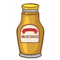 Modern icon of mustard seasoning sauce. White background