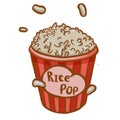 Modern icon puffed rice symbol. White background