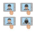 Modern icon set cybercrime