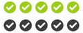 Modern icon set featuring green and grey checkmark symbols for web and app interfaces Royalty Free Stock Photo