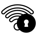 Modern icon vector of wifi security, wifi signals with keyhole