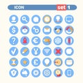 Modern Icons Set Web Buttons Collection Royalty Free Stock Photo