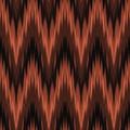 Modern Ikat Autumn Ember: Chevron Zigzag Pattern in Red, Orange, and Black with Rhythmic Heat Royalty Free Stock Photo
