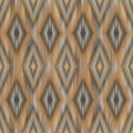 Modern Ikat Earthline: Diamond Pattern in Brown, Orange, Black, and White Gradient Symmetry Royalty Free Stock Photo