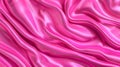 Modern illustration of a chic bed sheet with waves pattern on top. A realistic abstract pink silk background. A smooth Royalty Free Stock Photo