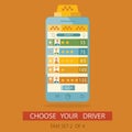 Modern illustration of concept process choosing taxi driv