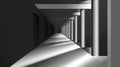 Modern illustration of a modern corridor or hallway interior of a house, office, or museum building with inclined Royalty Free Stock Photo