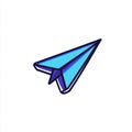 A modern illustration of a digital communication icon represented by a paper plane. Royalty Free Stock Photo