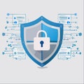 Cybersecurity Shield Protecting Digital Data Royalty Free Stock Photo