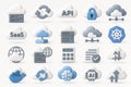 Cloud Computing Services A Set of 3D Rendered Cloud Icons Representing Modern Technology Solutions Royalty Free Stock Photo