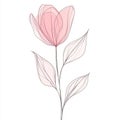 A modern illustration featuring an abstract flower rendered in a single line Royalty Free Stock Photo