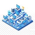 Modern illustration of interconnected technology and digital infrastructure Royalty Free Stock Photo