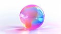 Modern illustration of a realistic transparent air sphere with reflections and highlights in rainbow colors, isolated on Royalty Free Stock Photo