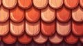 Modern illustration of red roof tiles for house tops. Cartoon illustration of terracotta roof tiles. Classic outdoor Royalty Free Stock Photo