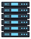 Modern illustration of server rack depicting network operations for data centers Royalty Free Stock Photo