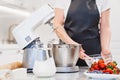 modern immersion mixer in the kitchen for baking and desserts.