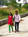 Modern Indian boy and girl. Royalty Free Stock Photo