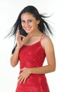 Modern indian girl saying excellent Royalty Free Stock Photo