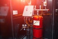 Modern industrial automatic fire extinguishing system, close up Royalty Free Stock Photo