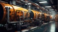 A modern industrial boiler, industrial building interior Royalty Free Stock Photo