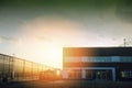 Modern industrial building over blue sky Royalty Free Stock Photo