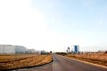 Modern industrial building over blue sky Royalty Free Stock Photo