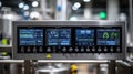 Modern Industrial Control Panel with Digital Displays and Buttons Royalty Free Stock Photo