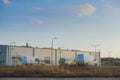 Modern industrial building over blue sky Royalty Free Stock Photo