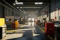 Modern Industrial Factory Interior, A Glimpse into Manufacturing Excellence Royalty Free Stock Photo