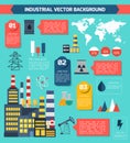 Modern industrial flat infographic background.