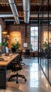 Modern Industrial Loft Office Workspace Interior Royalty Free Stock Photo