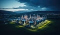 Modern industrial plant with big oil tanks Royalty Free Stock Photo