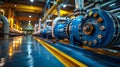 Modern Industrial Pumping Machinery in a Water Treatment Plant. Generative ai Royalty Free Stock Photo