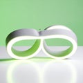 Modern Infinity Symbol LED Lamp on Green Background Royalty Free Stock Photo