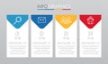 Modern Info-graphic Template for Business with four steps multi-Color design, labels design, Vector info-graphic element, Flat sty