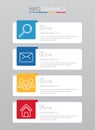 Modern Info-graphic Template for Business with four steps multi-Color design, labels design, Vector info-graphic element, Flat sty